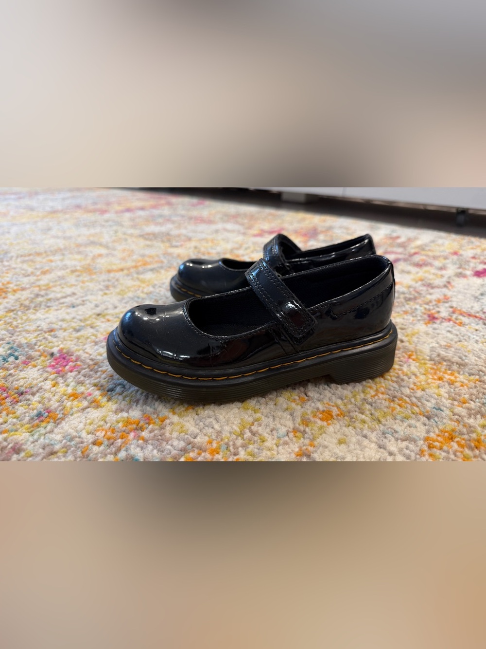 Dr. Martens Black Patent Mary Jane Shoes. Little Girl size 12US